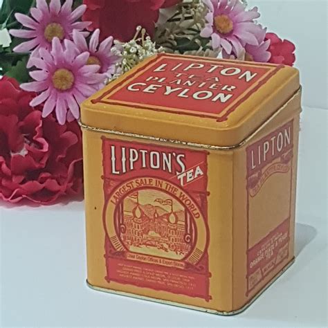 lipton tea metal tin box|lipton tea tin vintage.